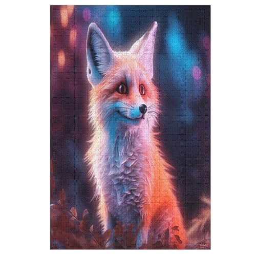 Animal Fuchs 1000 Teile Puzzles Für Erwachsene, Impossible Puzzle, Geschicklichkeitsspiel Für Die Ganze Familie, Kinder Holzpuzzle （78×53cm） von GGJJTT