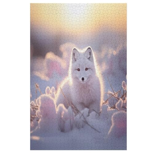 Animal Fuchs Puzzle 1000 Teile, Holzpuzzle Herausforderndes Geschicklichkeitsspiel Für Kinder Erwachsenenpuzzle Ab 12 Jahren （78×53cm） von GGJJTT