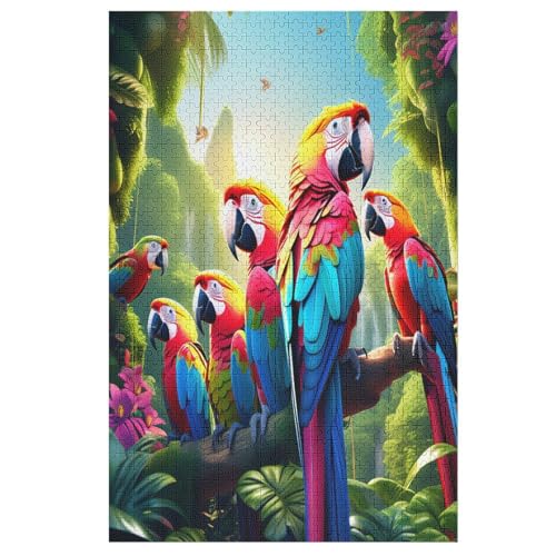 Animal Papagei Holzpuzzle 1000 Teile,Puzzles Für Erwachsene, Impossible Puzzle, Kinder Legespiel （78×53cm） von GGJJTT