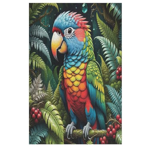 Animal Papagei -Puzzle, 1000 Teile,Holzpuzzle Für Erwachsene Kinder, Lustiges Spielzeug, Denkspiel, Bildungsspiel, （78×53cm） von GGJJTT