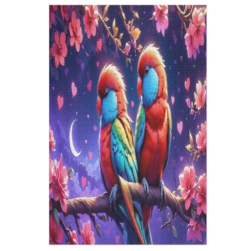 Animal Papagei Puzzles 1000 Teile Erwachsener Kniffel Spaß Für Die Ganze Familie - 1000 Puzzleteilige Motive, Holzpuzzle Kinder Erwachsene, Impossible Puzzle Schwer （78×53cm） von GGJJTT
