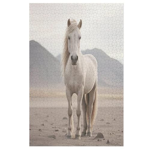 Animal Pferd Puzzle, Puzzles Für Erwachsene Kinder, 1000 Teile Holzpuzzle, Für Jugendliche & Erwachsene Herausforderungsspielzeug （78×53cm） von GGJJTT