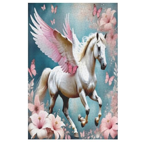 Animal Pferd Puzzle 1000 Teile, Holzpuzzle Herausforderndes Geschicklichkeitsspiel Für Kinder Erwachsenenpuzzle Ab 12 Jahren （78×53cm） von GGJJTT