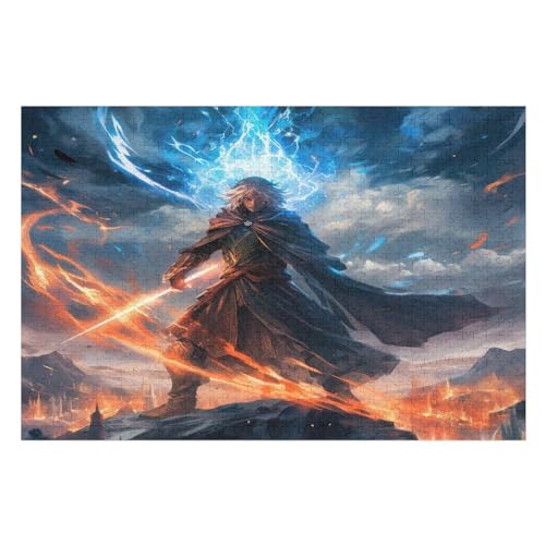 Ash Mage Puzzles 1000 Teile Erwachsener Kniffel Spaß Für Die Ganze Familie - 1000 Puzzleteilige Motive, Holzpuzzle Kinder Erwachsene, Impossible Puzzle Schwer （75×50cm） von GGJJTT