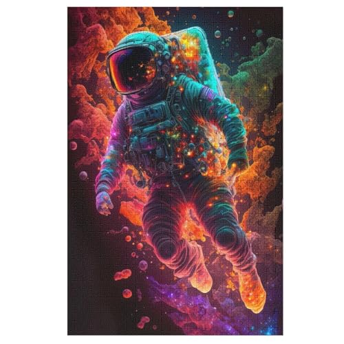 Astronaut Puzzle Für Erwachsene 1000 Teile Premium 100% Recyceltes Brett Zum Lernen, Lernspielzeug, Familienspiele Kinder Holzpuzzle （78×53cm） von GGJJTT