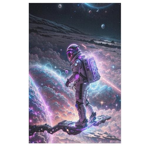 Astronaut Puzzle Für Erwachsene 1000 Teile Premium 100% Recyceltes Brett Zum Lernen, Lernspielzeug, Familienspiele Kinder Holzpuzzle （78×53cm） von GGJJTT
