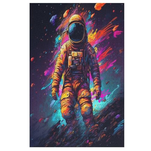 Astronaut Puzzle Für Erwachsene 1000 Teile Premium 100% Recyceltes Brett Zum Lernen, Lernspielzeug, Familienspiele Kinder Holzpuzzle （78×53cm） von GGJJTT