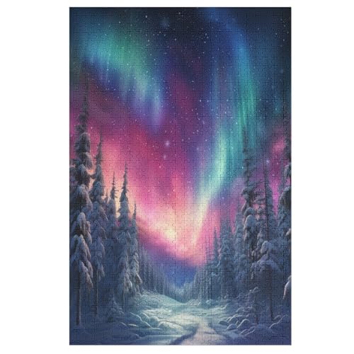 Aurora 1000 Teile Puzzle Für Erwachsene, Herausforderung Puzzles - Verringerter Druck Schwieriges Holzpuzzle Für Kinder 12+ 78×53cm Aurora 1000 Teile Puzzle Für Erwachsene, Herausforderung Puzzles - Verringerter Druck Schwieriges Holzpuzzle Für Kinder 12+ 78×53cm von GGJJTT