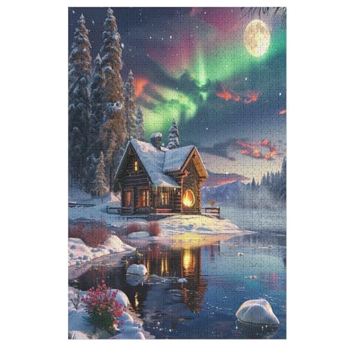 Aurora Lodge Holzpuzzle 1000 Teile Klassische Puzzles Erwachsene Kinder Puzzle DIY Kit Holzspielzeug Einzigartiges Geschenk Moderne Wohnkultur （78×53cm） von GGJJTT