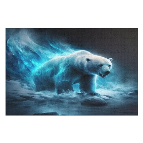 Bär – Puzzle 1000 Teile, Holzpuzzle, Herausforderndes Geschicklichkeitsspiel Für Die Ganze Familie, Kinder Erwachsenenpuzzle Ab 12 Jahren （75×50cm） von GGJJTT