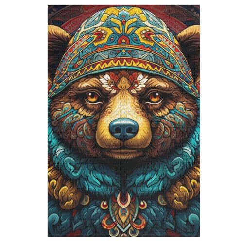 Bär Puzzle Für Erwachsene 1000 Teile Premium 100% Recyceltes Brett Zum Lernen, Lernspielzeug, Familienspiele Kinder Holzpuzzle （78×53cm） von GGJJTT