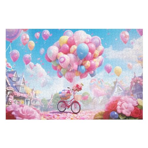 Ballonmuster Puzzle 1000 Teile, Holzpuzzle Herausforderndes Geschicklichkeitsspiel Kinder Erwachsenenpuzzle Ab 12 Jahren 75×50cm von GGJJTT