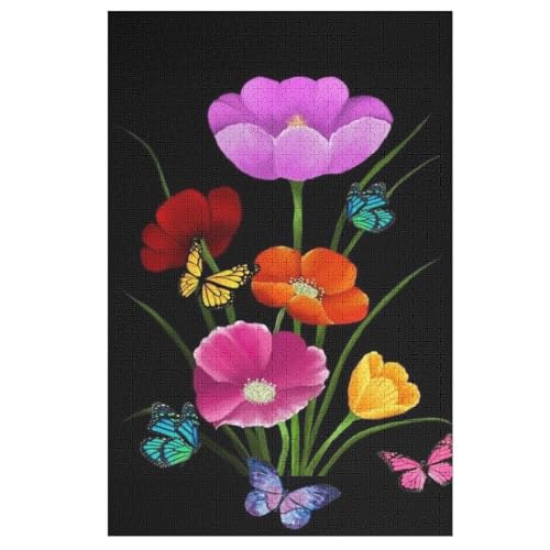 Blumes -Puzzle, 1000 Teile,Holzpuzzle Für Erwachsene Kinder, Lustiges Spielzeug, Denkspiel, Bildungsspiel, （78×53cm） von GGJJTT