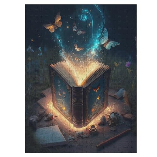 Buch 500 Teile Puzzle Für Erwachsene, Herausforderung Puzzles - Familienpuzzle Verringerter Druck Schwieriges Puzzle Rahmen Holzpuzzle Für Erwachsene Kinder 12+ （55×41cm） von GGJJTT