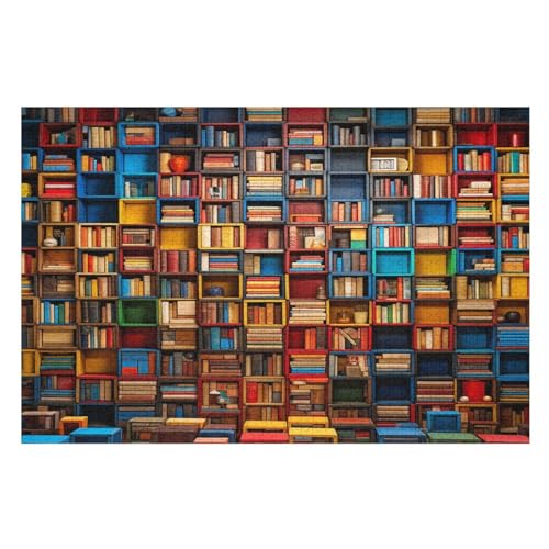 Bücherregale 1000 Teile Puzzles Für Erwachsene, Impossible Puzzle, Geschicklichkeitsspiel Für Die Ganze Familie, Kinder Holzpuzzle 75×50cm Bücherregale 1000 Teile Puzzles Für Erwachsene, Impossible Puzzle, Geschicklichkeitsspiel Für Die Ganze Familie, Kinder Holzpuzzle 75×50cm von GGJJTT