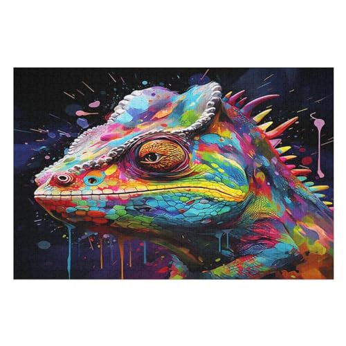 Chamäleon Holzpuzzle 1000 Teile Klassische Puzzles Erwachsene Kinder Puzzle DIY Kit Holzspielzeug Einzigartiges Geschenk 75×50cm Chamäleon Holzpuzzle 1000 Teile Klassische Puzzles Erwachsene Kinder Puzzle DIY Kit Holzspielzeug Einzigartiges Geschenk 75×50cm von GGJJTT