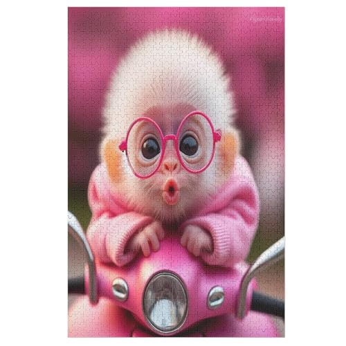 Cute AFFE Puzzles 1000 Teile Erwachsener Kniffel Spaß Für Die Ganze Familie, Holzpuzzle Kinder Erwachsene, Impossible Puzzle Schwer （78×53cm） von GGJJTT