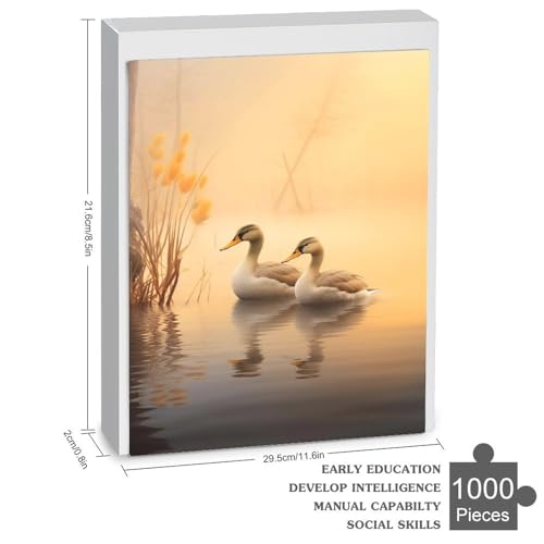 Cute Ente 1000 Teile Puzzles Für Erwachsene, Impossible Puzzle, Geschicklichkeitsspiel Für Die Ganze Familie, Kinder Holzpuzzle （78×53cm） von GGJJTT