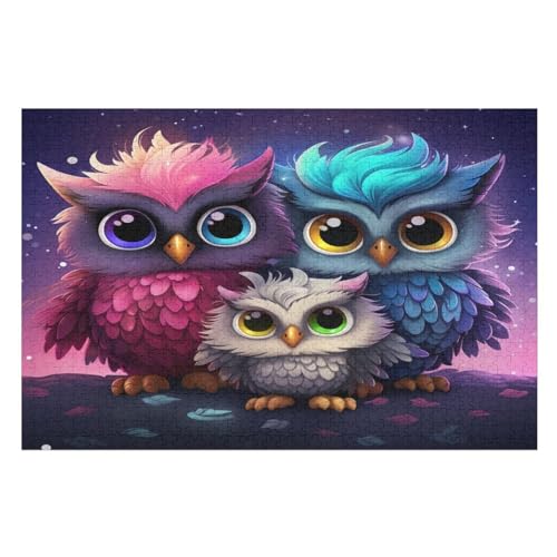 Cute Eule Holzpuzzle Für Erwachsene Teenager Stress Abbauen Familien-Puzzlespiel Poster 1000-teiliges Puzzle Kinder Lernspiel 75×50cm Cute Eule Holzpuzzle Für Erwachsene Teenager Stress Abbauen Familien-Puzzlespiel Poster 1000-teiliges Puzzle Kinder Lernspiel 75×50cm von GGJJTT