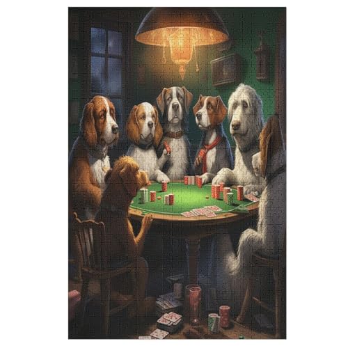 Cute Hund Holzpuzzle 1000 Teile, Knobelspiele Für Erwachsene, Teenager, Puzzles Unmögliche - Kinder Puzzle Zimmer Deko 78×53cm von GGJJTT