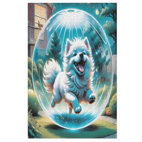Cute Hund Puzzle 1000 Teile, Holzpuzzle Für Erwachsene Kinder, Impossible Puzzles, Geschicklichkeitsspiel Für Die Ganze Familie （78×53cm） von GGJJTT