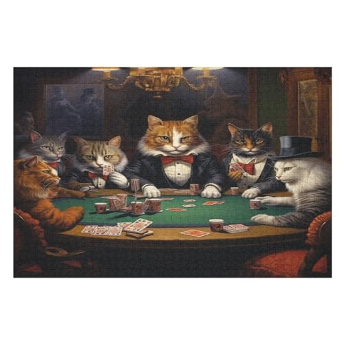 Cute Katze 1000 Teile Puzzles Für Erwachsene, Impossible Puzzle, Geschicklichkeitsspiel Für Die Ganze Familie, Kinder Holzpuzzle 75×50cm Cute Katze 1000 Teile Puzzles Für Erwachsene, Impossible Puzzle, Geschicklichkeitsspiel Für Die Ganze Familie, Kinder Holzpuzzle 75×50cm von GGJJTT