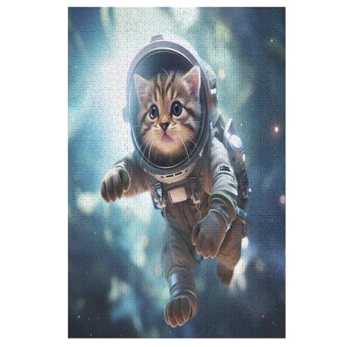 Cute Katze Holzpuzzle Für Erwachsene Teenager Stress Abbauen Familien-Puzzlespiel Poster 1000-teiliges Puzzle Kinder Lernspiel （78×53cm） von GGJJTT