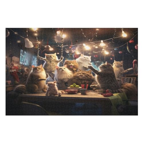 Cute Katze Holzpuzzle Für Erwachsene Teenager Stress Abbauen Familien-Puzzlespiel Poster 1000-teiliges Puzzle Kinder Lernspiel 75×50cm Cute Katze Holzpuzzle Für Erwachsene Teenager Stress Abbauen Familien-Puzzlespiel Poster 1000-teiliges Puzzle Kinder Lernspiel 75×50cm von GGJJTT