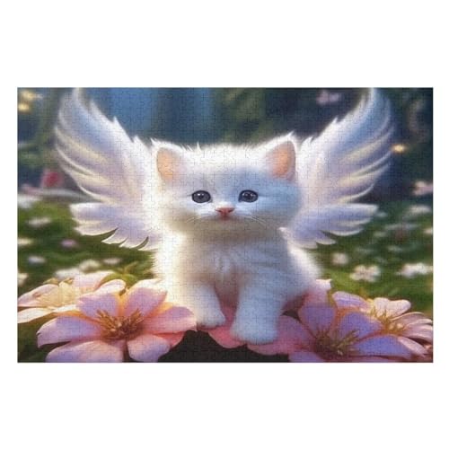 Cute Katze Puzzle 1000 Teile, Holzpuzzle Herausforderndes Geschicklichkeitsspiel Für Die Ganze Familie, Kinder Erwachsenenpuzzle Ab 12 Jahren 75×50cm Cute Katze Puzzle 1000 Teile, Holzpuzzle Herausforderndes Geschicklichkeitsspiel Für Die Ganze Familie, Kinder Erwachsenenpuzzle Ab 12 Jahren 75×50cm von GGJJTT