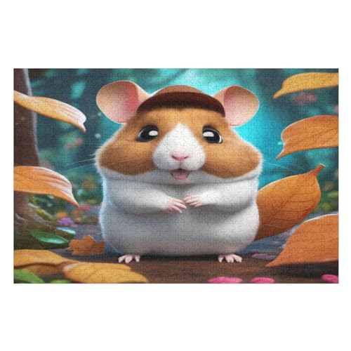 Cute Maus -Puzzle, 1000 Teile,Holzpuzzle Für Erwachsene Kinder, Lustiges Spielzeug, Denkspiel, Spielzeug, Bildungsspiel, Herausforderung, Pädagogisch, （75×50cm） von GGJJTT