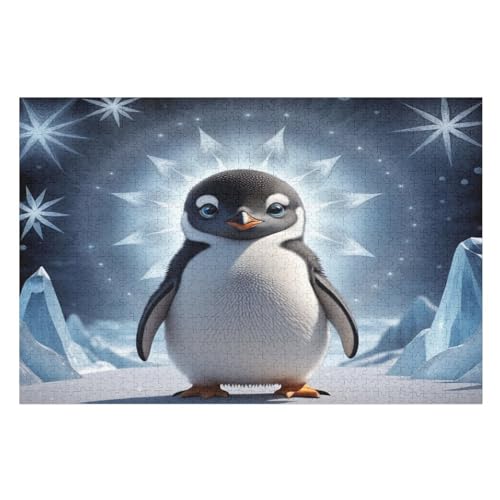 Cute Pinguin – Puzzle 1000 Teile, Holzpuzzle, Herausforderndes Geschicklichkeitsspiel Für Die Ganze Familie, Kinder Erwachsenenpuzzle Ab 12 Jahren （75×50cm） von GGJJTT