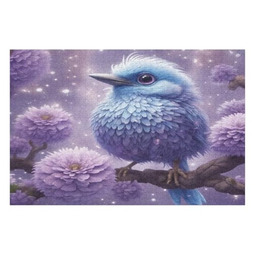Cute Vogel -Puzzle, 1000 Teile,Holzpuzzle Für Erwachsene Kinder, Lustiges Spielzeug, Denkspiel, Spielzeug, Bildungsspiel, Herausforderung, Pädagogisch, （75×50cm） von GGJJTT
