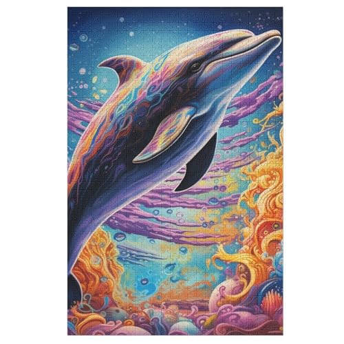Delfin Puzzles 1000 Teile Erwachsener Kniffel Spaß Für Die Ganze Familie, Holzpuzzle Kinder Erwachsene, Impossible Puzzle Schwer 78×53cm von GGJJTT