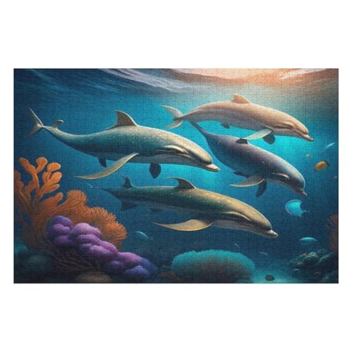 Delfintier -Puzzle, 1000 Teile,Holzpuzzle Für Erwachsene Kinder, Lustiges Spielzeug, Denkspiel, Bildungsspiel, 75×50cm Delfintier -Puzzle, 1000 Teile,Holzpuzzle Für Erwachsene Kinder, Lustiges Spielzeug, Denkspiel, Bildungsspiel, 75×50cm von GGJJTT