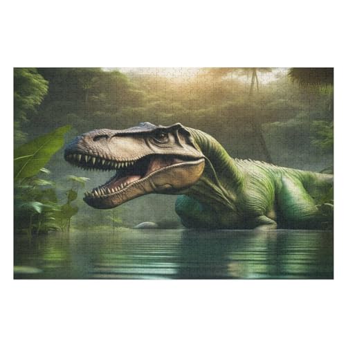 Dinosaurier Puzzles 1000 Teile Erwachsener Kniffel Spaß Für Die Ganze Familie - 1000 Puzzleteilige Motive, Holzpuzzle Kinder Erwachsene, Impossible Puzzle Schwer （75×50cm） von GGJJTT
