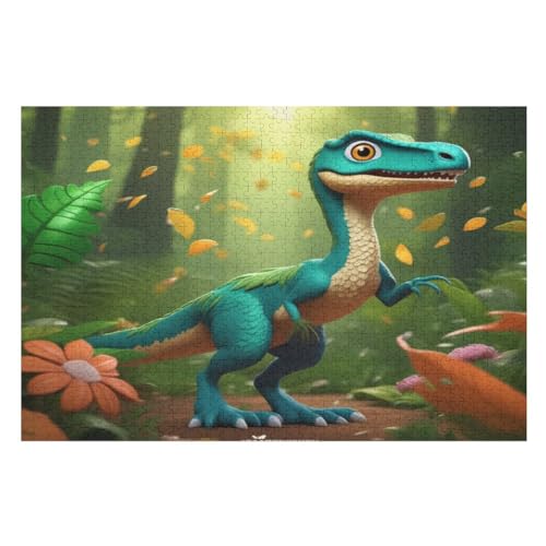 Dinosaurier Puzzles 1000 Teile Erwachsener Kniffel Spaß Für Die Ganze Familie - 1000 Puzzleteilige Motive, Holzpuzzle Kinder Erwachsene, Impossible Puzzle Schwer （75×50cm） von GGJJTT