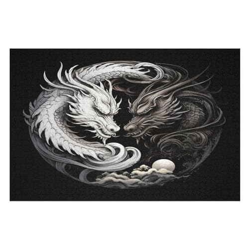 Drache Puzzle Für Erwachsene 1000 Teile Premium Recyceltes Brett Zum Lernen, Lernspielzeug, Familienspiele Kinder Holzpuzzle 75×50cm Drache Puzzle Für Erwachsene 1000 Teile Premium Recyceltes Brett Zum Lernen, Lernspielzeug, Familienspiele Kinder Holzpuzzle 75×50cm von GGJJTT