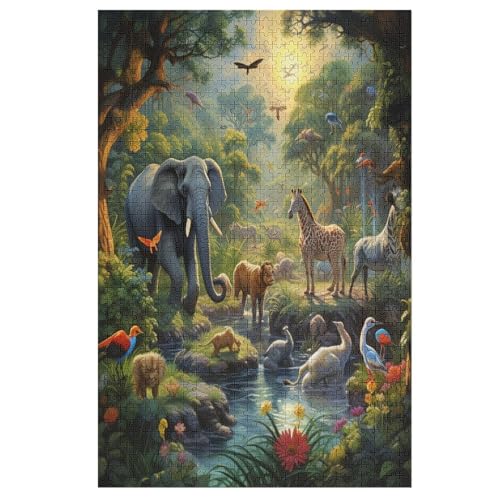 Dschungeltiere Holzpuzzle 1000 Teile Klassische Puzzles Erwachsene Kinder Puzzle DIY Kit Holzspielzeug Einzigartiges Geschenk 78×53cm Dschungeltiere Holzpuzzle 1000 Teile Klassische Puzzles Erwachsene Kinder Puzzle DIY Kit Holzspielzeug Einzigartiges Geschenk 78×53cm von GGJJTT