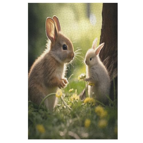 Eichhörnchen Puzzle 1000 Teile, Holzpuzzle Herausforderndes Geschicklichkeitsspiel, Kinder Erwachsenenpuzzle Ab 12 Jahren 78×53cm von GGJJTT