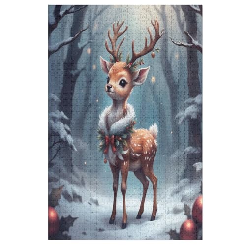 Elch Holzpuzzle 1000 Teile Klassische Puzzles Erwachsene Kinder Puzzle DIY Kit Holzspielzeug Einzigartiges Geschenk 78×53cm Elch Holzpuzzle 1000 Teile Klassische Puzzles Erwachsene Kinder Puzzle DIY Kit Holzspielzeug Einzigartiges Geschenk 78×53cm von GGJJTT