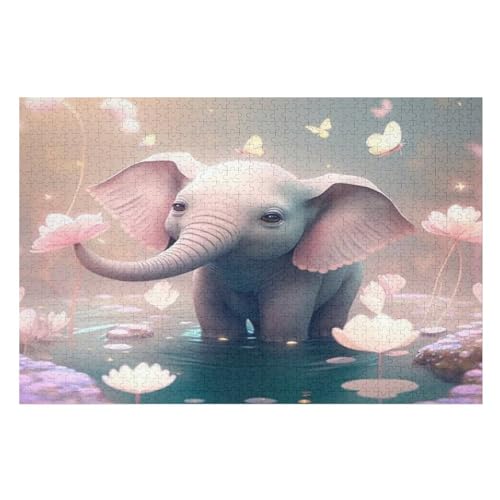 ElefAmeise Puzzles 1000 Teile Erwachsener Kniffel Spaß Für Die Ganze Familie, Holzpuzzle Kinder Erwachsene, Impossible Puzzle Schwer 75×50cm von GGJJTT
