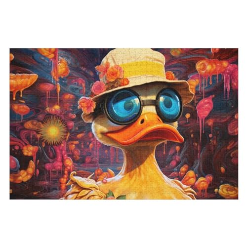 Ente 1000 Teile Puzzles, Wood Craft, Hochwertiges Modernes Puzzle, DIY, Für Erwachsene Und Kinder Ab 12 Jahren, 75×50cm von GGJJTT