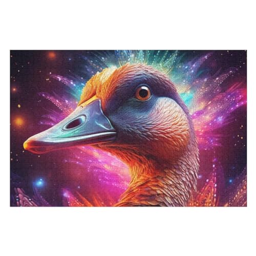 Ente Holzpuzzle Erwachsene - 1000 Teiliges Jigsaw Knobelspiel - Puzzle Für Erwachsene & Kinder - Outdoor & Reisespielzeug - Geduldspiel （75×50cm） von GGJJTT
