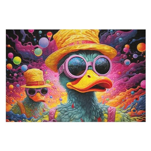 Ente Puzzles 1000 Teile Erwachsener Kniffel Spaß Für Die Ganze Familie - 1000 Puzzleteilige Motive, Holzpuzzle Kinder Erwachsene, Impossible Puzzle Schwer （75×50cm） von GGJJTT