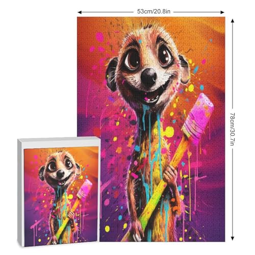 Erdmännchen Holzpuzzle 1000 Teile, Knobelspiele Für Erwachsene, Teenager, Puzzles Unmögliche - Kinder Puzzle Zimmer Deko 78×53cm Erdmännchen Holzpuzzle 1000 Teile, Knobelspiele Für Erwachsene, Teenager, Puzzles Unmögliche - Kinder Puzzle Zimmer Deko 78×53cm von GGJJTT