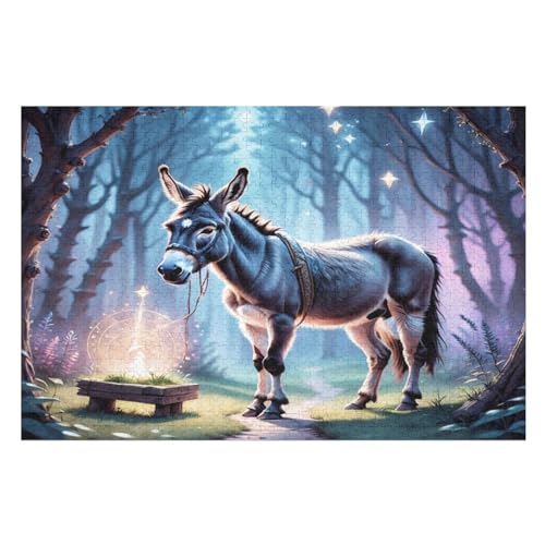 Esel Puzzles 1000 Teile Erwachsener Kniffel Spaß Für Die Ganze Familie, Holzpuzzle Kinder Erwachsene, Impossible Puzzle Schwer 75×50cm von GGJJTT