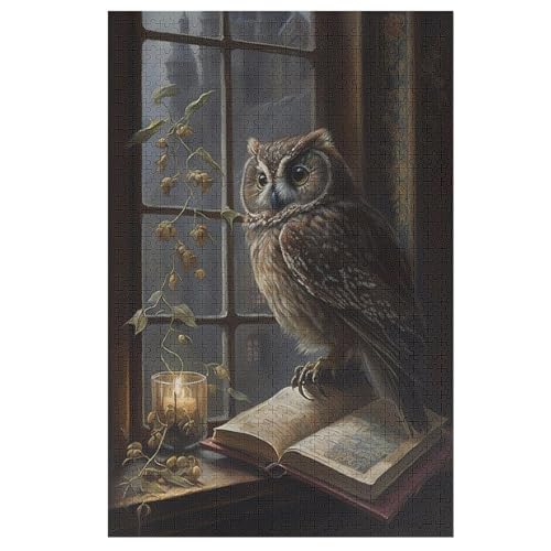 Eule 1000 Teile Premium-Puzzles Für Erwachsene Kinder- Holzpuzzles Spaß Und Lernspiele - Perfekte Puzzle-Geschenke （78×53cm） von GGJJTT