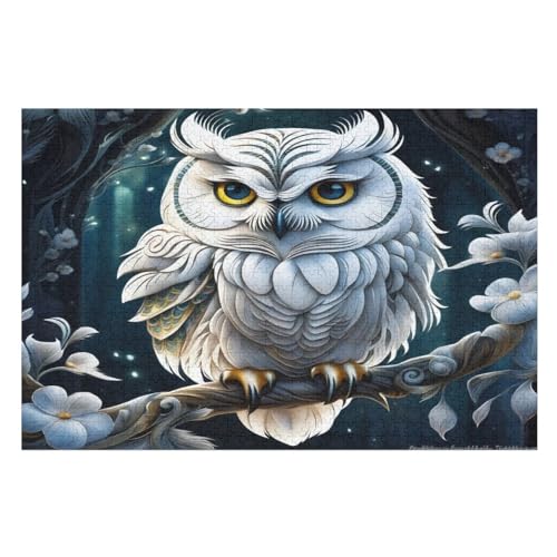 Eule Holzpuzzle Erwachsene - 1000 Teiliges Jigsaw Knobelspiel - Puzzle Für Erwachsene & Kinder - Outdoor & Reisespielzeug - Geduldspiel （75×50cm） von GGJJTT