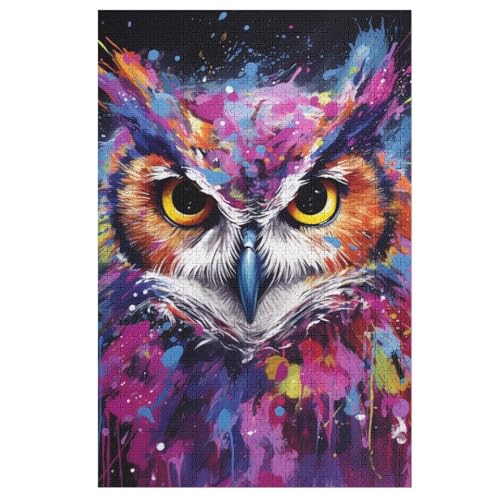 Eule -Puzzle, 1000 Teile,Holzpuzzle Für Erwachsene Kinder, Lustiges Spielzeug, Denkspiel, Spielzeug, Bildungsspiel, Herausforderung, Pädagogisch, （78×53cm） von GGJJTT