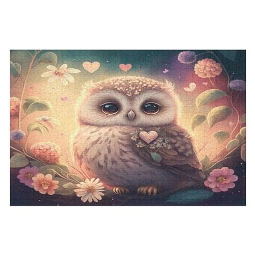 Eule – Puzzle 1000 Teile, Holzpuzzle, Herausforderndes Geschicklichkeitsspiel Für Die Ganze Familie, Kinder Erwachsenenpuzzle Ab 12 Jahren （75×50cm） von GGJJTT